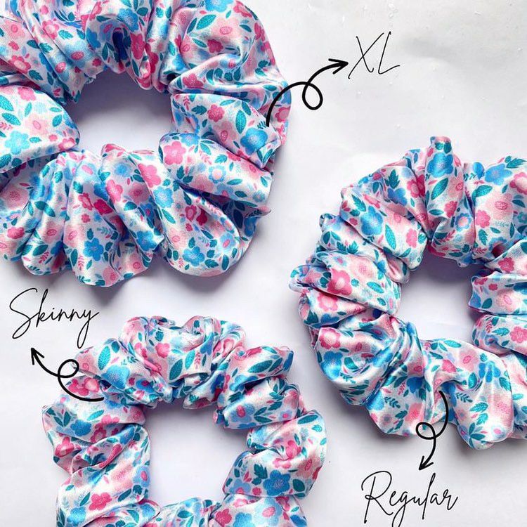 DREAMY Printed Satin Scrunchies.