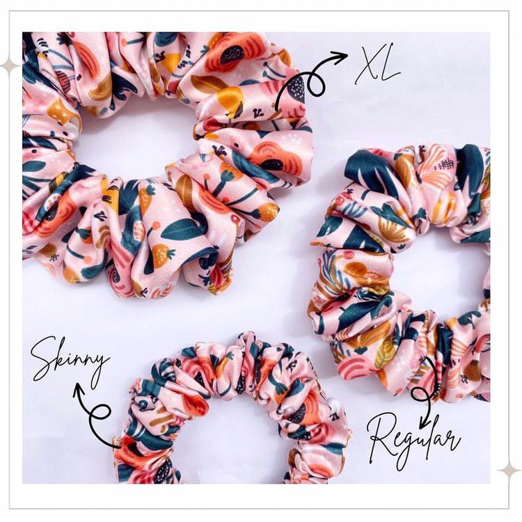WILLA Printed Satin Scrunchies.