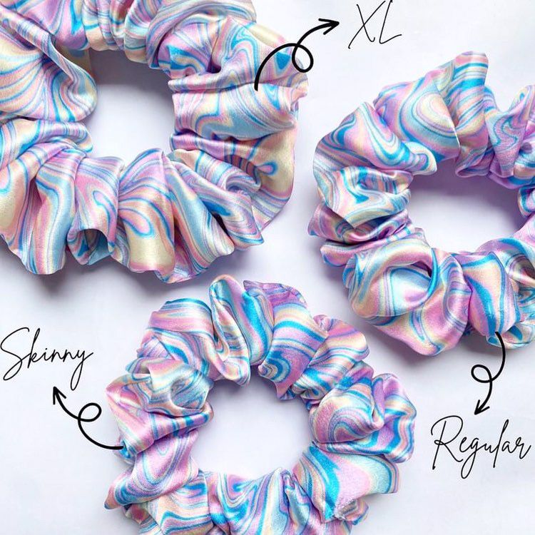 AURORA Printed Satin Scrunchies.