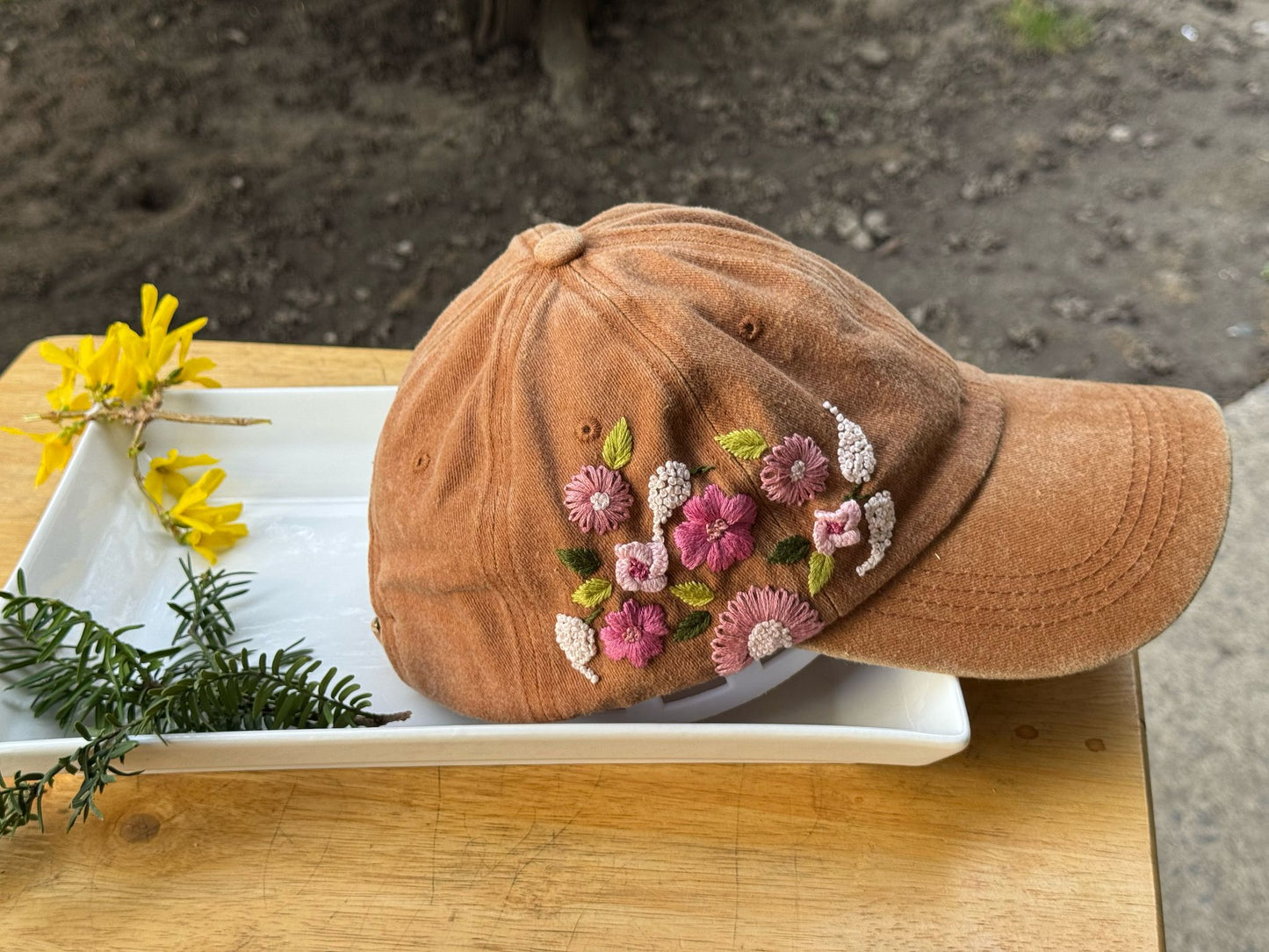 Mustard washed Cotton Hat