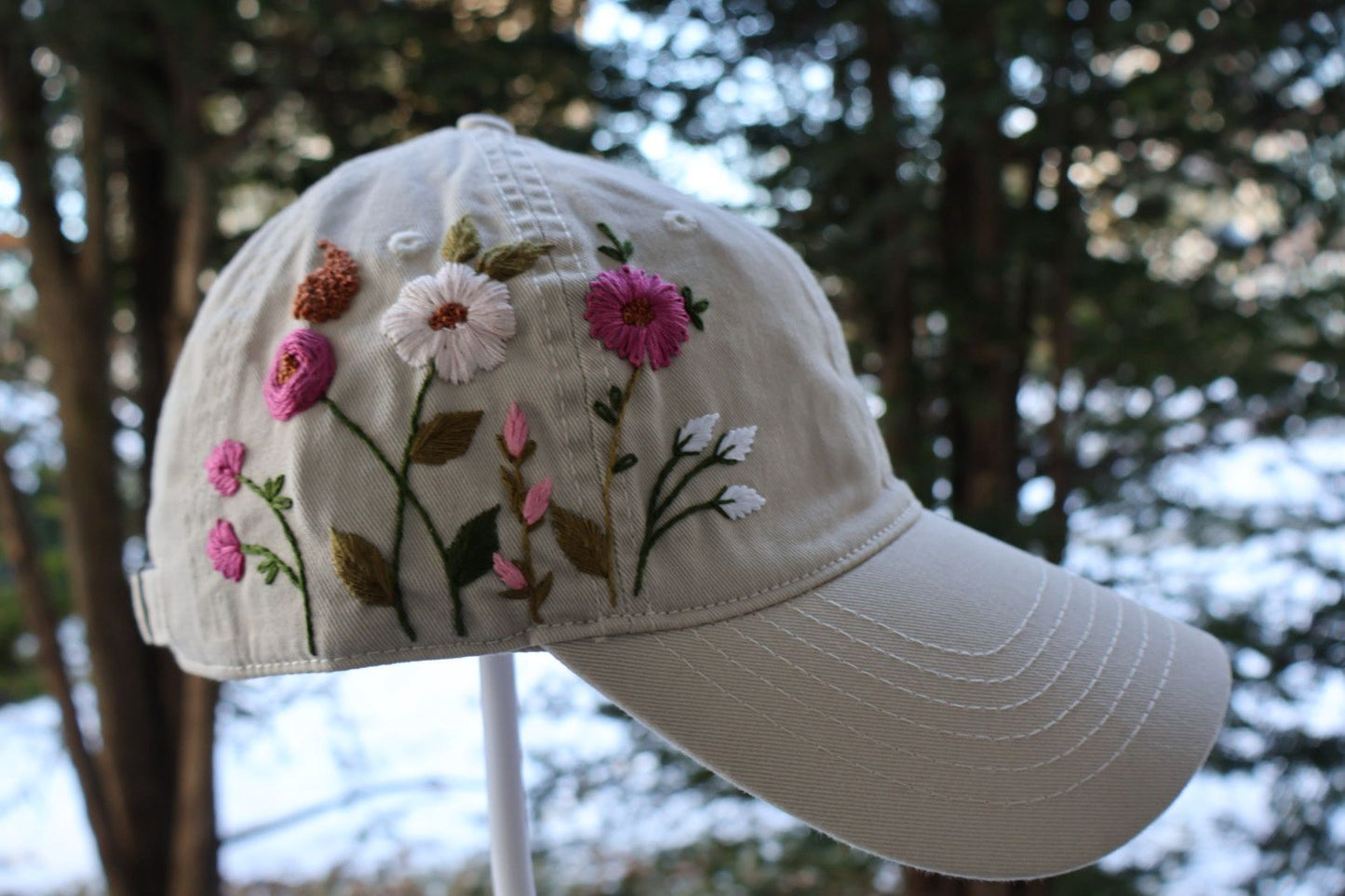 Beige Botanical Bloom Hat