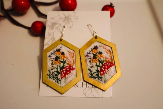 Mushroom garden  earring