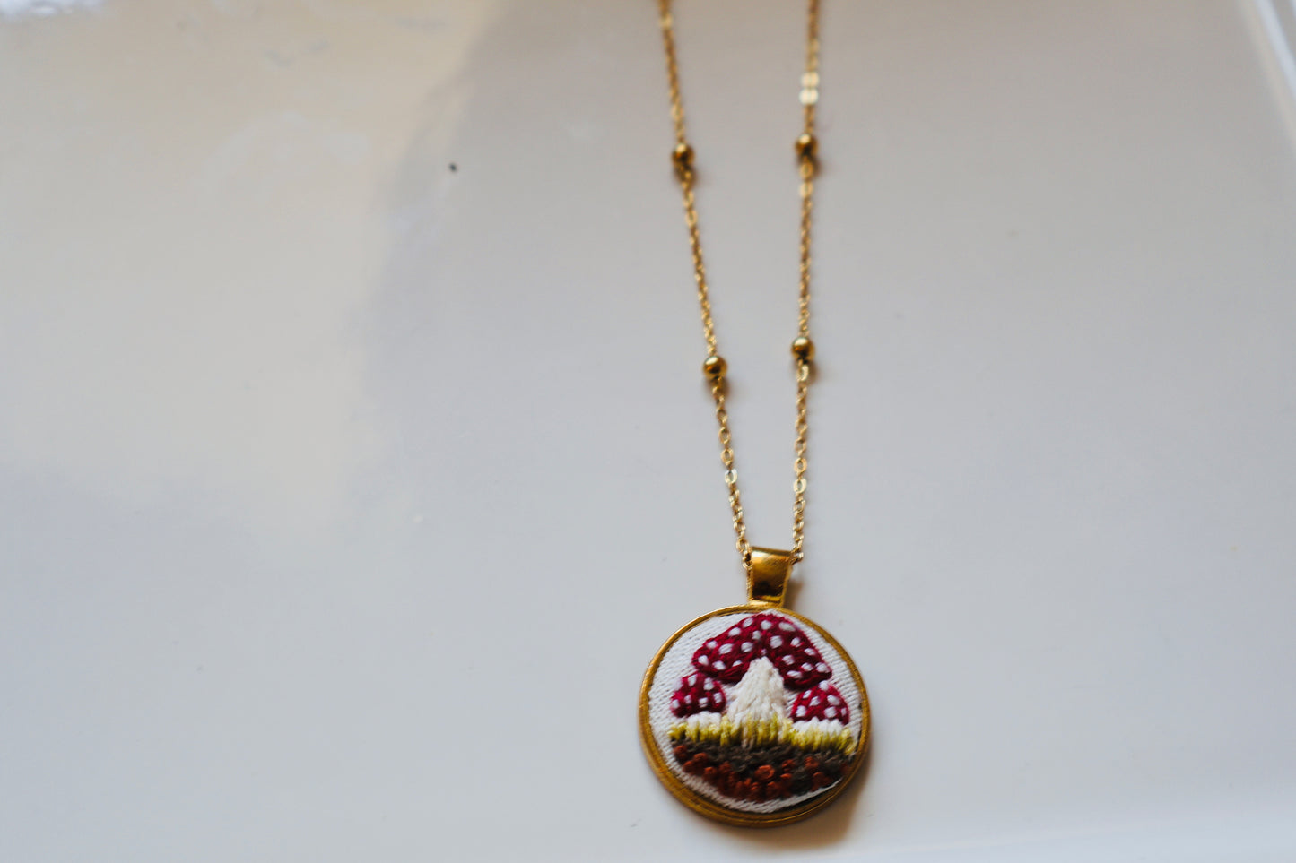Red mushroom Necklace