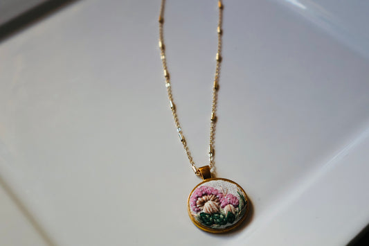 Blush pink mushroom Necklace