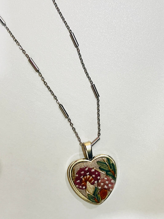 Blush pink mushroom Necklace