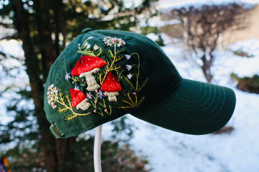 Dark Green Mushroom Hat