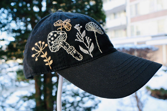 Black in bloom hat